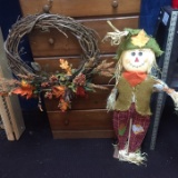 Fall Decor, Scarecrow and Wreath