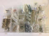 Tray of Gold and Silver Tone Jewelry Making Items