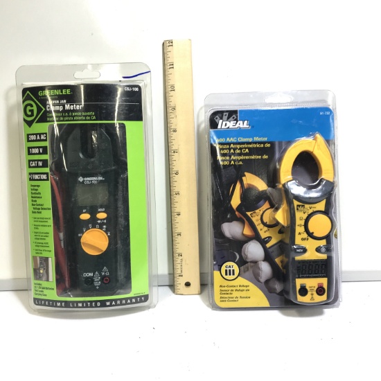 Two Clamp Style Electrical Meters
