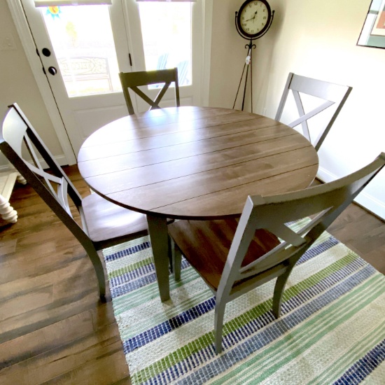 Nice Wooden Gray Dining Table with Four Chairs - Like New