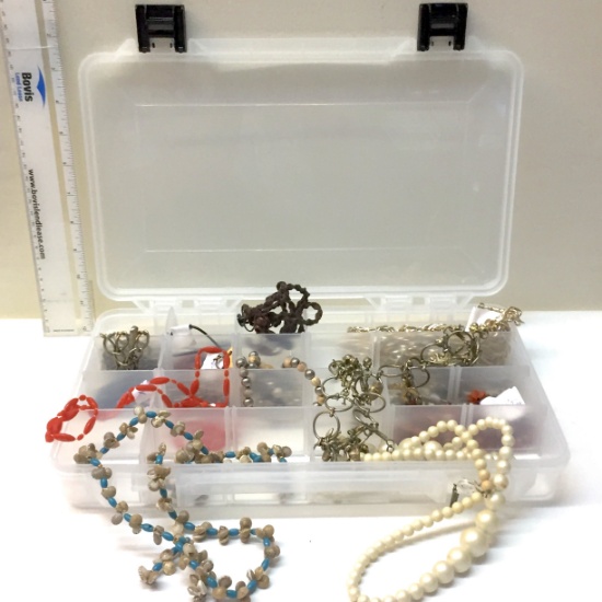 Nice Lot of Misc Jewelry in Plastic Organizer