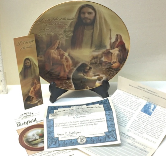 Limited Edition "Light of the World" by Greg Olsen 1st Issue Journey of Faith Collectible Plate