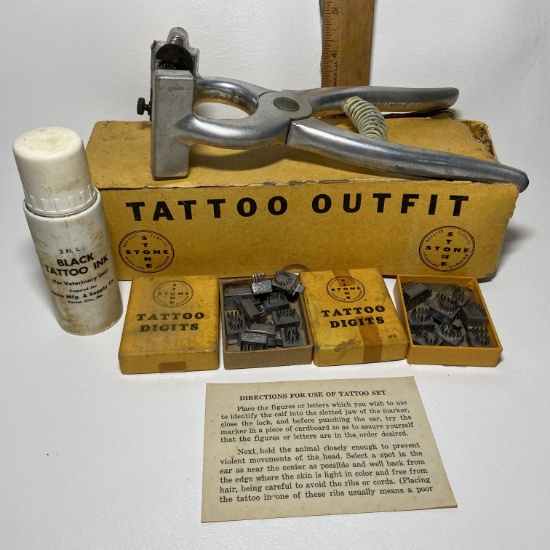 Early Tattoo Outfit For Veterinary Use in Original Box