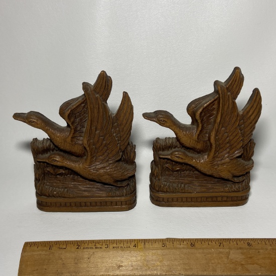 Vintage “Syroco Wood” Duck Bookends Syracuse NY