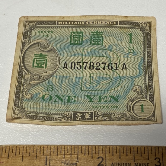 Early One Yen Military Currency Series 100 “Issued Pursuant to Military Proclamation”