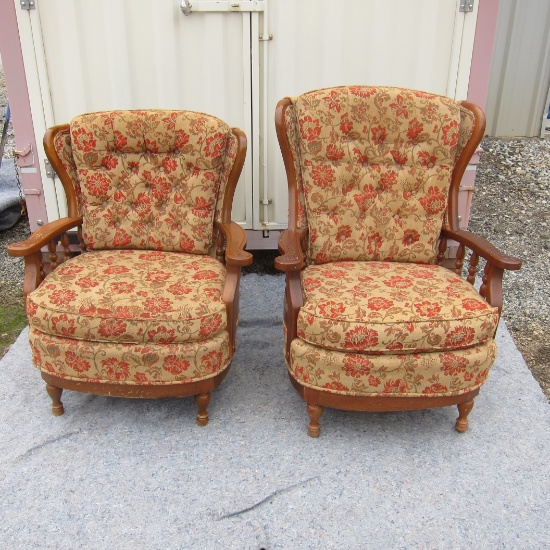 Pair of Mid Century Wingback Sears Comfort Chairs