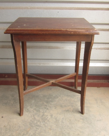 Small Wood Side Table - Needs Veneer Top Re-Glued