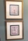 Pair of Framed & Matted Matching Prints