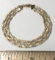 Impressive & Beautiful 7 Strand Braided Tri-Gold 14K Bracelet - 7
