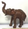 Leather Elephant Figurine with Plastic Tusks