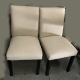 Pair of Ivory Upholstered Dining Chairs