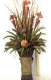 Tall Dried Flower Arrangement in Decorative Vase