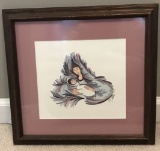 Framed & Matted Print of Mother with Child