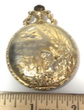 Gold Tone Majestime 17 Jewel Gold Pocket Watch