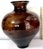 Large Brown Glass Decorative Vase