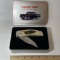 1957 Classic Cars Pocket Knife w/ Chevy Bel Air Sport Coupe Handle In Collector’s Tin