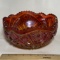 Beautiful Vintage Heavy Carnival Glass Bowl with Ruffled Edge
