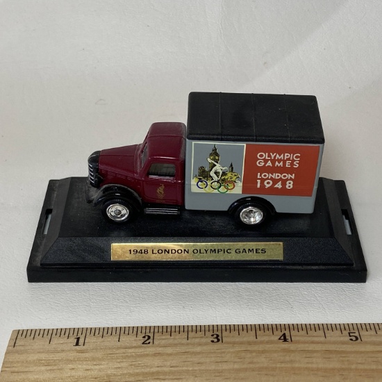 1948 Replica Die-Cast Truck London Olympic Games on Plastic Base
