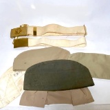 Lot of Vintage Military Belts & Hats