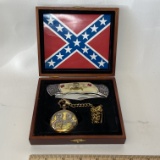Robert E. Lee Confederate Knife & Watch Collection in Wooden Box