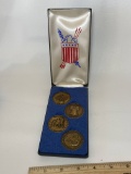 Set of 4 Bicentennial Medallions in Collectible Case