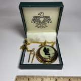 Collectible Eagle Pocket Watch & Fob w/ Box