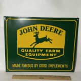 Metal “John Deere Quality Farm Equipment” Sign
