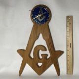Wooden Masonic Clock
