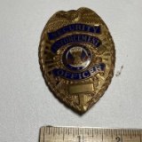 Gold Tone Security Enforcement Officer Badge