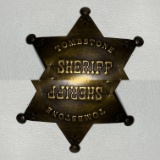 Brass Tombstone Arizona Terr. Sheriff Badge Pin