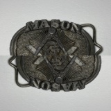 1985 Silver Tone Masonic Belt Buckle