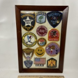 Lot of Misc Patches in Wooden Frame