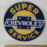 1986 Ande Rooney’s Porcelain Enameled Chevrolet Advertisement Sign