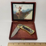 Collectible Pocket Knife with Wooden Box