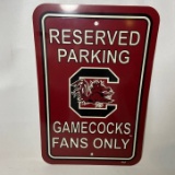 “Reserved Parking Gamecocks Fans Only” Plastic Sign
