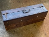 Antique Wooden Toolbox with Tools