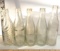 Lot of 5 Vintage Clear Glass Soda Bottles