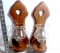 Pair of Wooden Candle Holder Wall Sconces