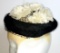 Early Ladies Black Hair Piece With Net and White Flowers