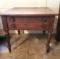 Vintage Dark Wood End Table with 1 Drawer