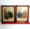 Pair of Vintage Victorian Prints with Wooden Frames