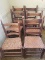 Lot of 6 Vintage Wooden Ladder Back Chairs with Cane Seats