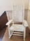 Vintage White Wooden Rocking Chair 