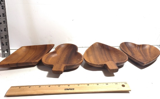 Mid-Century Wooden Bridge - Poker Snack Bowls