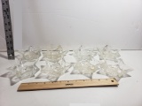 Set of 8 Vintage Glass Star Shaped Candle Holders