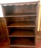 Vintage Wooden 4 Tier Bookcase with Scalloped Trim