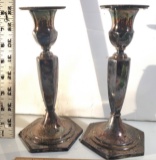 Pair of Vintage Quadruple Plate Candlesticks