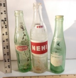 Lot of 3 Vintage Soda Bottles