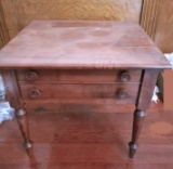 Vintage Single Drawer Dark Wood Side Table