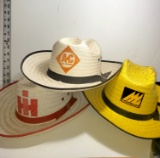 3 Straw Farmer Hats, Tractor Advertisements (Large)